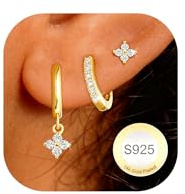 AVOTTO 3 Paar Ohrringe Ohrstecker Silber für Damen Schmuck Geschenk | Ohrringe Silber für Damen Schmuck Geschenk Silber Silver Earrings