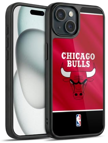 Head Case Designs Offizielle NBA Horizontalbanner Chicago Bulls Gel Armour Hülle [Militärischer Schutzgrad] kompatibel mit Apple iPhone 15