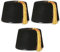 3 x Fez-Mütze, schwarz, Kostüm-Accessoire, Kappe, schwarz mit goldfarbenen Quasten, Unisex, Filzhut für Herren und Damen
