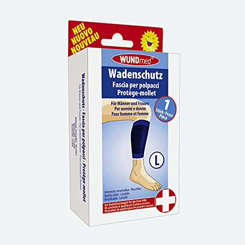 Wundmed Wadenschutz Bandage | Der Wadenschutz ist waschbar und daher zur mehrmaligen Verwendung geeignet (L), blau