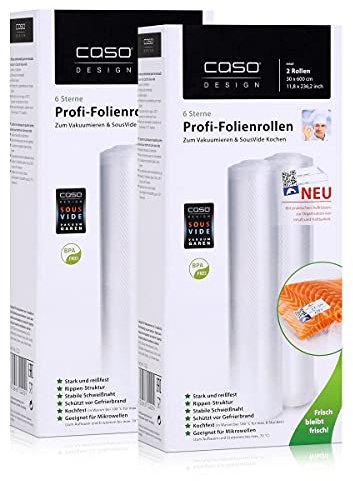 Caso Profi-Folienrollen 30x600cm / 2 Rollen für Vakuumierer Caso (2er Pack)