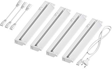 ledscom.de LED Unterbau-Leuchte LIWO 35cm, schwenkbar, je 538lm, weiß 4er Set