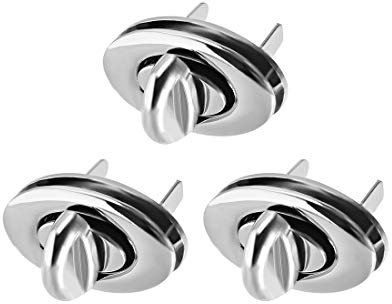 sourcing map 3 Sets Oval Geldbörse Drehverschluss Kupplungen Verschlüsse für DIY Sack Silber 33 mm x 19 mm