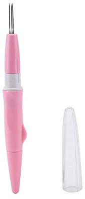 Punch Needle Tool Stickerei Filzen Nadel Punch Pen mit 3 feinen Nadeln Set Werkzeug für DIY Handwerk(Rosa)