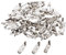 Harilla 100 / 120pcs DIY Brosche Abzeichen Pin Backs Rohlinge Schmuck Befunde Silber, 5x15mm 120pcs