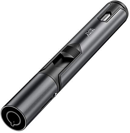 VVAY Briquet Tempete Chalumeau Jet Flamme Gaz Butane Rechargeable, Long Briquet Allume Feu Cheminee, BBQ (Vendu sans gaz) Noir