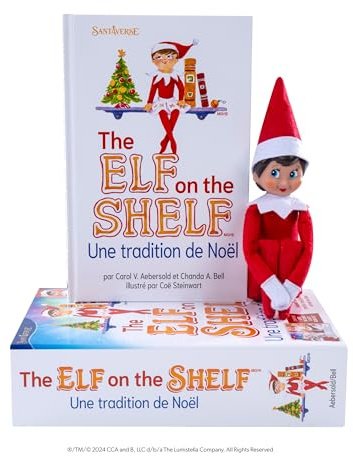 The Elf on The Shelf® Eine Weihnachtstradition | Französisch | Mädchen mit Blauen Augen | inkl. zauberhaft illustriertem Buch, Erinnerungsbox & offizieller Adoptionsurkunde