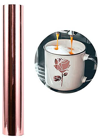 Heinaroman Selbstklebende Vinylfolie Plotter - 30x150cm Plotterfolie Selbstklebend Chrom Vinyl Rollen, Permanente Selbstklebende Metallic Vinylfolie für Aufkleber, Cric, Scrapbooking (Roségold)