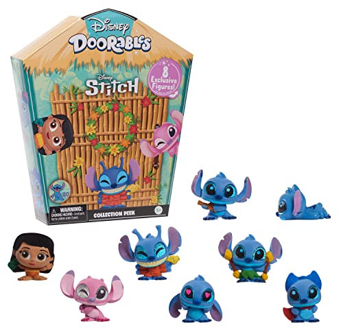Conjunto de 8 Piezas Disney Doorables Stitch Collection Peek, estatuillas coleccionables de 3,8 cm de Alto, Juguetes para niños a Partir de 5 años de Just Play