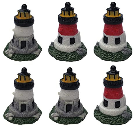 Angoily 6 Stücke Mini Beacon Statue Miniatur Mikro Landschaftsbau Beacon Modell Ökologisch Flasche Szene Micro Landschaft Zen Garten Puppenhausdekoration