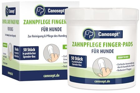Canosept Zahnpflege Finger-Pads für Hunde 3 x 50 Stück - Zahnpflege Hund - Fingerlinge Hunde Zahnpflege - Zahnsteinentferner Hund - Gegen Mundgeruch Hund & Zahnstein Hund