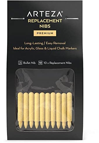 ARTEZA Marker Pen Tips, 10 Bullet Nibs, Marker Nib Replacements for Acrylic Paint Pens, Art Supplies for Decorating Glass, Wood and Ceramics
