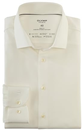 OLYMP Herren Oberhemd Langarm Level.Five.Body.fit,Twill,Body fit,Modern Kent,Hellbeige 20,44
