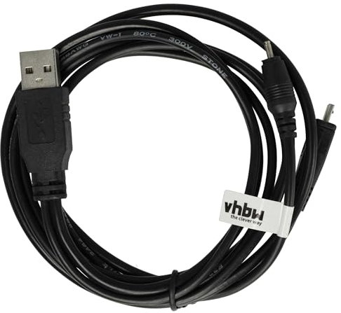 vhbw USB Datenkabel kompatibel mit Nokia N81, N78, N82, N81 8GB, Booklet 3G, E63, N79, N810 Internet Tablet, E75, E66, E71 Handy - schwarz