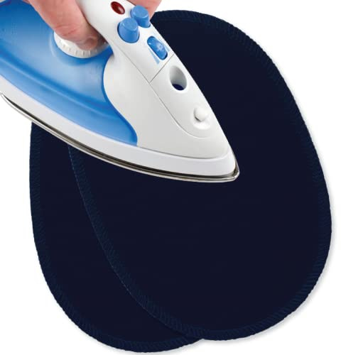 USIT, 2pcs Jersey Iron-On Patches, 6x4, Ideal for Repairing Tracksuits, Shirts and Sports Trousers, Dark Blue