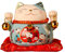Lucky Cat Spardose 11,4 Cm Katze Sammlerfigur Exquisite Niedliche Glücksbringer Glückskatze Fengshui Katze Spartopf Schreibtischdekoration Geschäftsgeschenk (Blau)