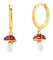 925 Sterling Silber Gold Emaille Rot Weiß Pilz Tropfen Ohrring Piercing Clips Hochzeitsgeschenk Rock Punk Edlen Schmuck