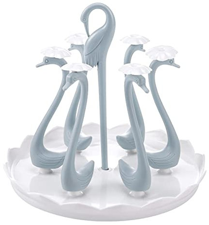 Rotatable Swan Cup Holder, Coffee Tree Mug Holder Drying Drain Holder Cup Drying Rack for Kitchen Counter Drinking Glass Organizer Glass Holder for Kitchen Coffee Mug Holder for Counter(6-Blue)