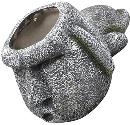 Alipis Schreibtischaufsatz Wasserspeier-Pflanzgefäß Vintage-Dekor Desktop-Stifthalter Lustige Statue Stifthalter Kunstharz Stifthalter Studentenhaar Botanisches Dekor