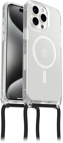 OtterBox React Necklace Case with MagSafe for iPhone 15 Pro Max, Ultra-Slim, Protective Case with Adjustable and Detachable Necklace Strap, Tested to Military Standard, Clear, No Retail Packaging