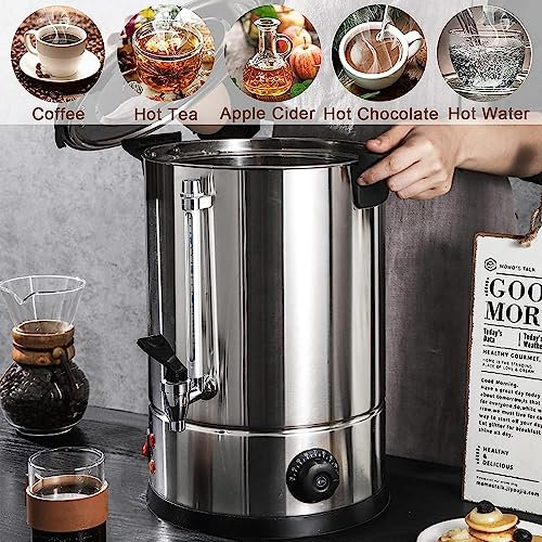 ELGADO Commercial Stainless Steel Coffee Urn, Quick Brewing Large Coffee Maker,Automatic Hot Water Dispenser For Home Party Office Large Crowds Coffee Dispenser (Color : Stainless Steel, Size : 8L)