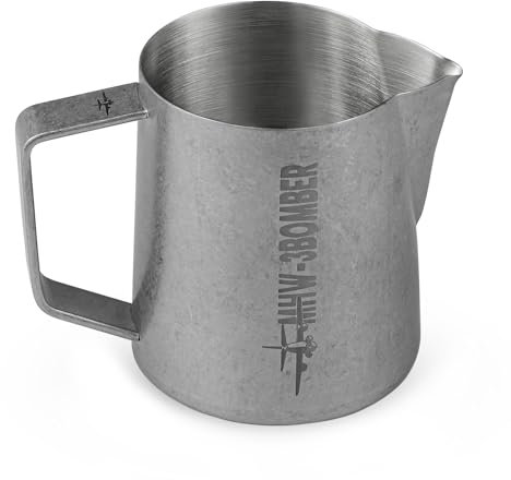 MHW-3BOMBER Milk Jug 600ml, Stainless Steel Milk Jug for Coffee Machine, Home Barista Coffee Accessories, Cappuccino Latte Art Cup, Milk Frothing Pitcher, Silver Spot, Model: P5027SS