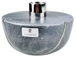 [A][W] Emisfero Kerzenhalter Marmor rund grau H7 D10cm