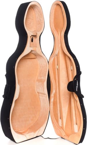 Schaumstoff Cellokoffer 4/4 Classic Schwarz, Beige M-case