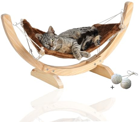 Rohrschneider Katzenhängematte Cat Relax | Hängematte Katze (Braun)