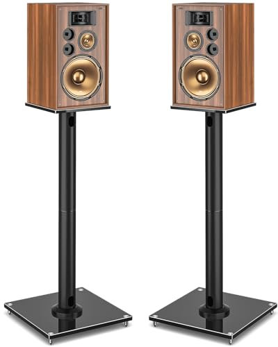 YOMT Universal Boden-Lautsprecherständer, 71,1 cm für Surround-Sound, Mit Kabelmanagement, Hält 10 kg für Bose Edifier Klipsch Polk JBL Sony