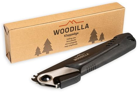Seghetto pieghevole per esterni di Woodilla - sega a mano, sega per potatura, sega pieghevole ergonomica per il giardino, sega multifunzionale con lama robusta (21 cm)