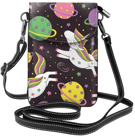 GERRIT Einhorn im Weltraum Crossbody Geldbörse Handytasche für Frauen Mini Schultertasche Handy Geldbörse, mehrfarbig, Einheitsgröße
