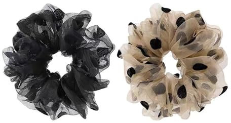 Haargummi Höhle Der Löwen Haargummi Damen Set - Schwarz, Groß, Elastisch - Pferdeschwanz Halter Für Damen - Französischer Stil Haar-Accessoires - 2 Stück