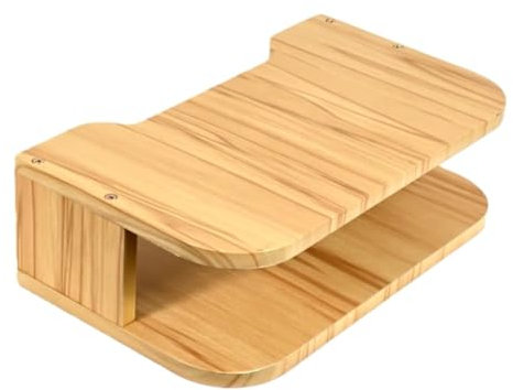 HOMION Media Shelf WiFi Router Storage Box Floating Shelves TV Set-Top Rack Sky box, Wall-Mounted Multi-Layer Cable Management Storage Rack for Wall Decoration (Natural, 2 Tier)