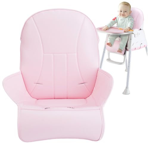 Buggy Cover für Babys, weiche PU -Leder -Hochstuhlabdeckung, Ersatz, Nicht -Slip -Kinderwagenkissen für Kleinkind, Baby, kleine Jungen Mädchen Rosa
