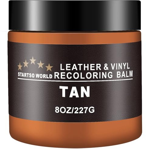 STARTSO WORLD Leder Reparatur Set Tan, Leder-Reparatur-Set für Möbel, Lederfarbauffrischer für Sofas, Lederfarbe, Reparatur, Wiederherstellung und Erneuerung von altem, verblasstem Leder 200ML