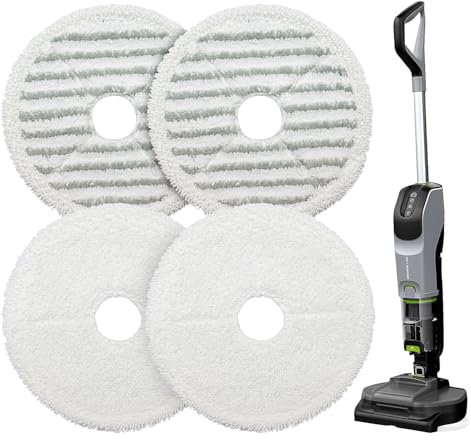 DGHYDZ Vac Mop Pad Compatible with Bissell + Vac Cordless 37643/3764 All-in-one Powered Spin Mop & Vacuum,Vac Mop Pad Accessories (4 Mop Pads)