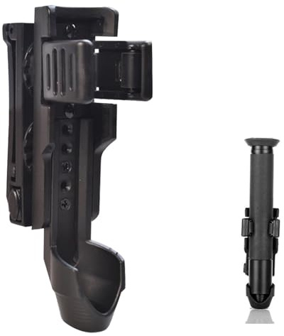 Tactical Flashlight/Baton Holster, Rotatable Duty Belt Flashlight Holder, Suitable for 0.9-1.2 Diameter Flashlights,21” to 26” Telescopic Baton