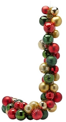 Magie di Natale Weihnachtskranz mit bunten Kugeln, Weihnachtsdekoration für den Innenbereich (50 Kugeln)