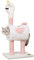 Arbre à chat en forme de flamant rose mignon pour chat d'intérieur, tissu en peluche douce et sisal naturel, tour d'escalade pour chat avec boule pendante – Jouet interactif pour chatons et petits