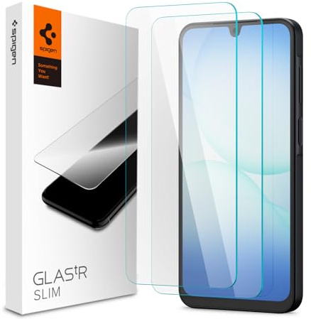 Spigen Screen Protector [2P] for Samsung Galaxy A26/A17/A16 5G, A17/A16 | Tempered Glass, Crystal Clear, 9H Hardness, Case-Friendly, Crystal Clear, Touch Responsive, Tempered Glass, Scratch Resistant