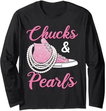 Chucks & Pearls Kamala Harris 2024 Schuhe, Harris 24 Langarmshirt