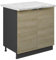 Vicco Spülenunterschrank Fame-Line, Eiche Paneel, 80 cm mit Regal, AP Marmor