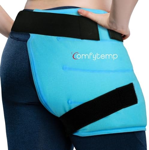 Comfytemp Große Kühlpad Kühlmanschette für Hüfte,Leiste,Gesäß,Oberschenkel und Bein, 51x35cm Kühlpack Gel mit Klettverschlüsse Kühlbandage Kühlkissen Wiederverwendbar Kalt Warm Kompresse