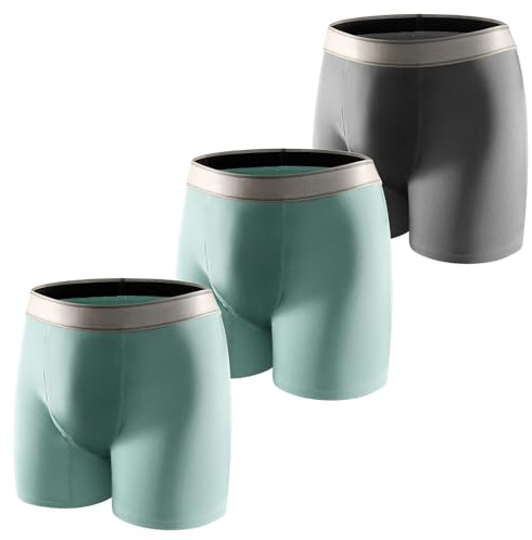 Carer 3er-Pack Waschbare Inkontinenz Pants Männer aus Baumwolle Herren-Boxershorts für Inkontinenz mit 150 ml Pad wiederverwendbar leckgeschützt für mittlere Inkontinenz Blau Grau Größe M