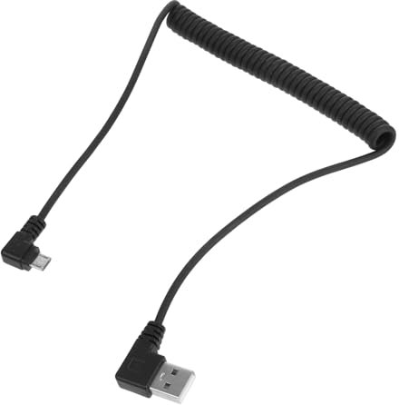 Mobestech Câble Spiralé Rétractable Connecteurs à Angle Droit Synchronisation Et Charge Rapide Pour Appareils Compatibles Avec Micro Usb
