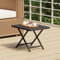 Homvdxl Klappbarer Gartentisch, klappbarer Terrassentisch mit Rattan-Tischplatte, 45 x 35 x 32 cm, wetterfest, Gartenmöbel, Esstisch, Schwarz