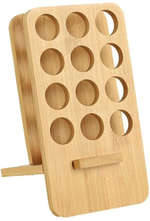 Laroal Essential Oil 12 Slots Storage Box Wooden Essential Oils Display Organizer Stand Holder For 15 Ml Bottles Nail Polish Collection Makeup Organiser Storage