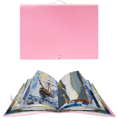 Aozznest Puzzle Storage Folder Space-Saving Storage Puzzle Folder 20 Puzzles Storage Pockets Horizontal Insert Puzzles Storage Folder(Pink)