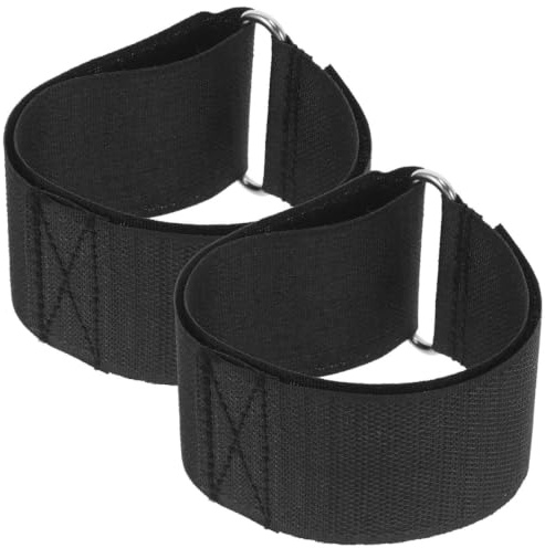 BRIGHTFUFU Fußschlaufen für Rudermaschine, Verstellbare Pedalriemen, 1 Paar | Schwarz, Nylon und Polyester, Komfortable Rutschfeste Oberfläche, Sicherer Halt, Leicht Anpassbar
